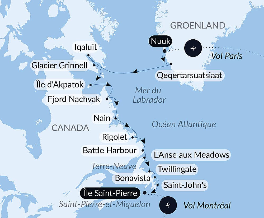 Des côtes sauvages du Groenland à la côte est du Canada
